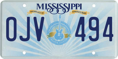 MS license plate OJV494