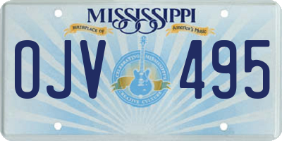 MS license plate OJV495