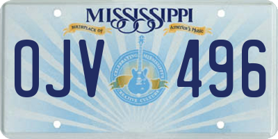 MS license plate OJV496