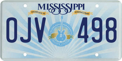 MS license plate OJV498