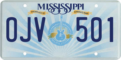 MS license plate OJV501