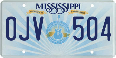 MS license plate OJV504