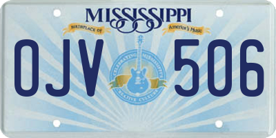 MS license plate OJV506