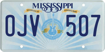 MS license plate OJV507