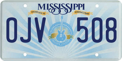 MS license plate OJV508