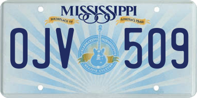 MS license plate OJV509