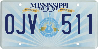 MS license plate OJV511