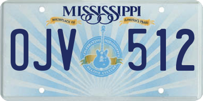 MS license plate OJV512