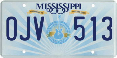 MS license plate OJV513
