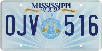MS license plate OJV516