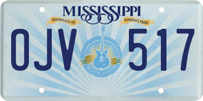 MS license plate OJV517