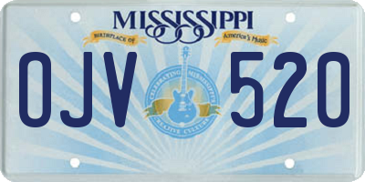 MS license plate OJV520