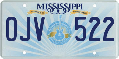 MS license plate OJV522