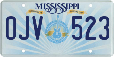 MS license plate OJV523