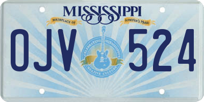 MS license plate OJV524