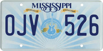 MS license plate OJV526