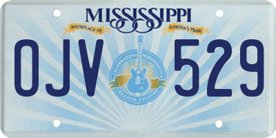 MS license plate OJV529