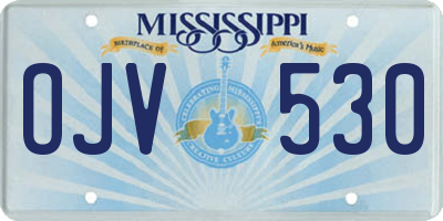 MS license plate OJV530