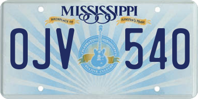 MS license plate OJV540