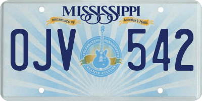 MS license plate OJV542