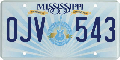 MS license plate OJV543