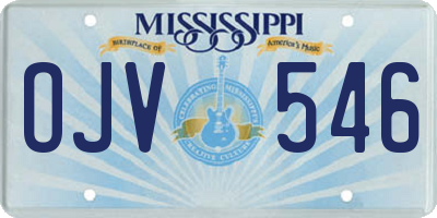 MS license plate OJV546