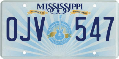 MS license plate OJV547