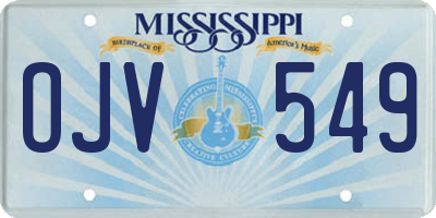 MS license plate OJV549