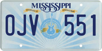 MS license plate OJV551