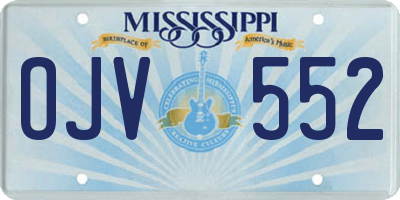 MS license plate OJV552