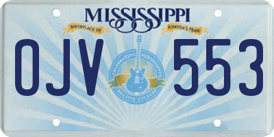 MS license plate OJV553