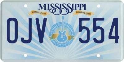 MS license plate OJV554