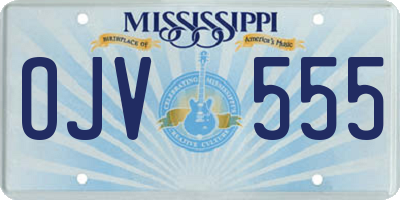 MS license plate OJV555
