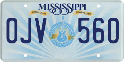 MS license plate OJV560