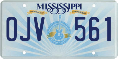 MS license plate OJV561