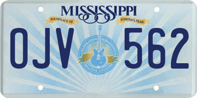 MS license plate OJV562