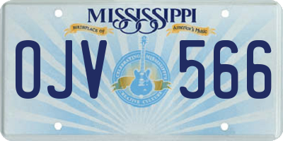 MS license plate OJV566