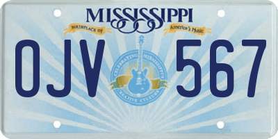 MS license plate OJV567