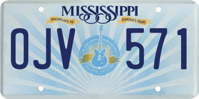 MS license plate OJV571