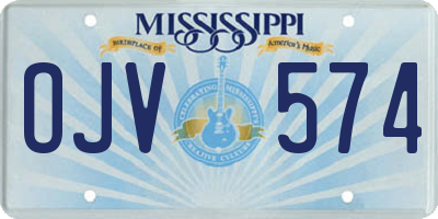 MS license plate OJV574