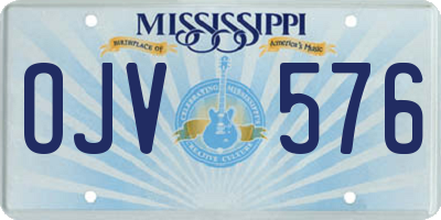 MS license plate OJV576