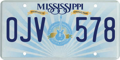 MS license plate OJV578