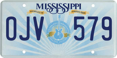 MS license plate OJV579