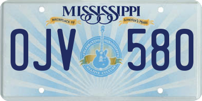 MS license plate OJV580