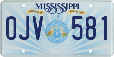 MS license plate OJV581