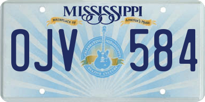 MS license plate OJV584