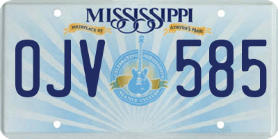 MS license plate OJV585