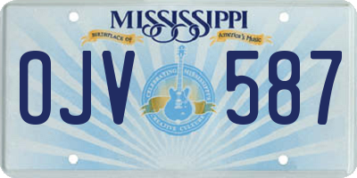 MS license plate OJV587