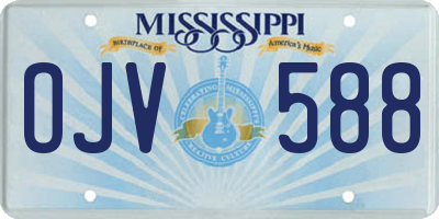 MS license plate OJV588