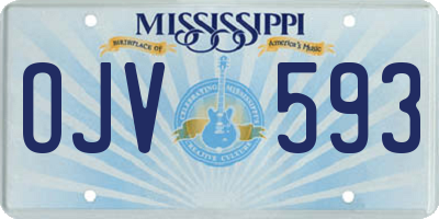 MS license plate OJV593